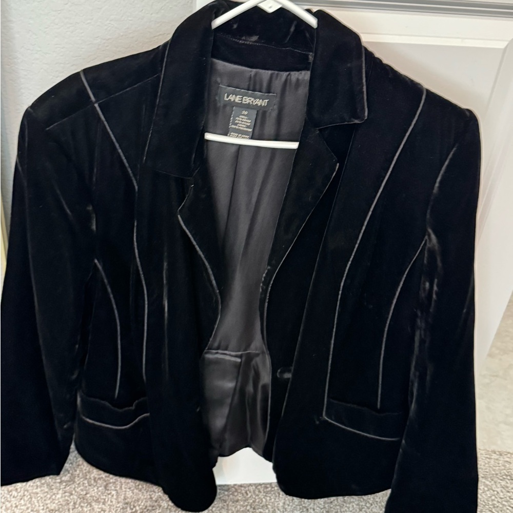 Lane Bryant Black Velvet Blazer